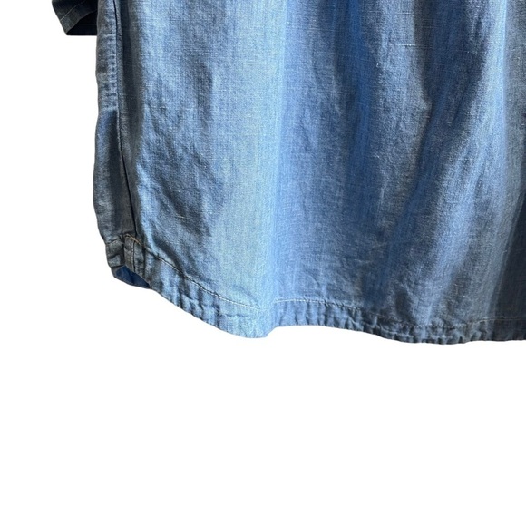 RALPH Lauren Denim Supply Blue Chambray Popover Tuck Front Dress Long Sleeve XS - Picture 6 of 8